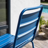thumbnail of Chaise de terrasse en métal bleu pacific  - Oviala