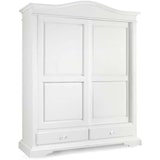 thumbnail of shopinnovativo -Armadio appendiabiti con bastone e 2 ante scorrevoli 2 cassetti arte povera, in legno colore bianco 180x67x226 H