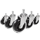 thumbnail of 5x Hartbodenrollen ROLO SKATE 11mm / 75 mm Büro-Stuhl-Rollen Chrom transparent (5er Pack)