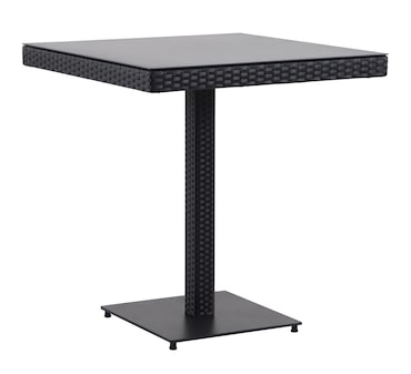 METRO PROFESSIONAL Mesa Gastro Balsario, alumínio/PE rattan, 70 x 70 cm, quadrada, preta