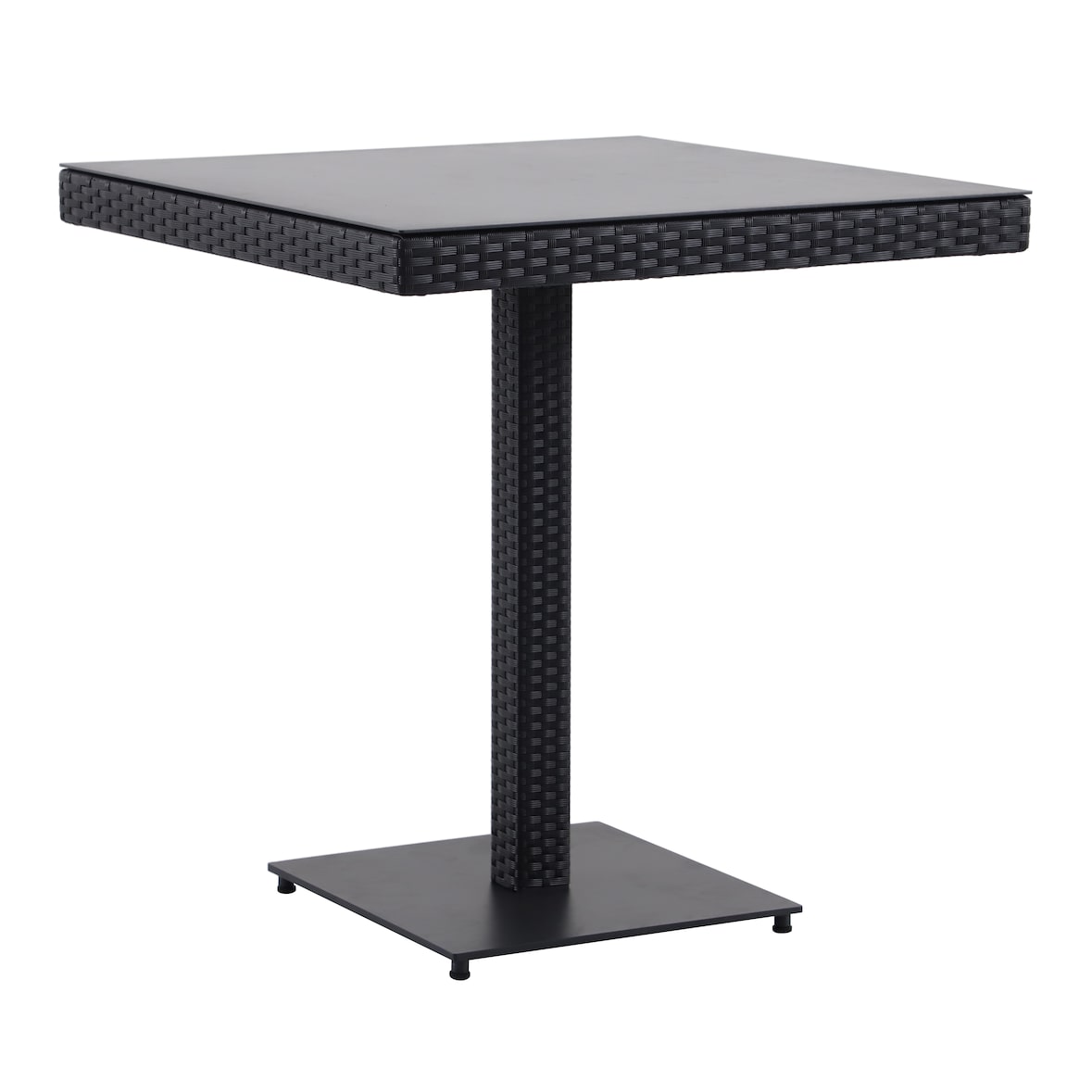 METRO PROFESSIONAL Mesa Gastro Balsario, alumínio/PE rattan, 70 x 70 cm, quadrada, preta
