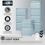 thumbnail of BISLEY Light Hängeregistraturschrank mit Schloss aus Metall in verkehrsweiß, 4 Schubladen, einbahnig - Hängeregisterschrank abschließbar,