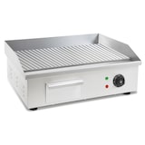 thumbnail of VERTES Plancha profesional de 3000 W en acero inoxidable superficie de grill ranurada de 55 x 35 cm, termostato, temperatura de 50 a 300 °C