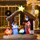 thumbnail of HOMCOM Decoração Inflável de Natal 183cm com Luzes LED Inclui Inflador Nascimento de Jesús para Festas Jardim Exterior 201x100x186cm Multicor