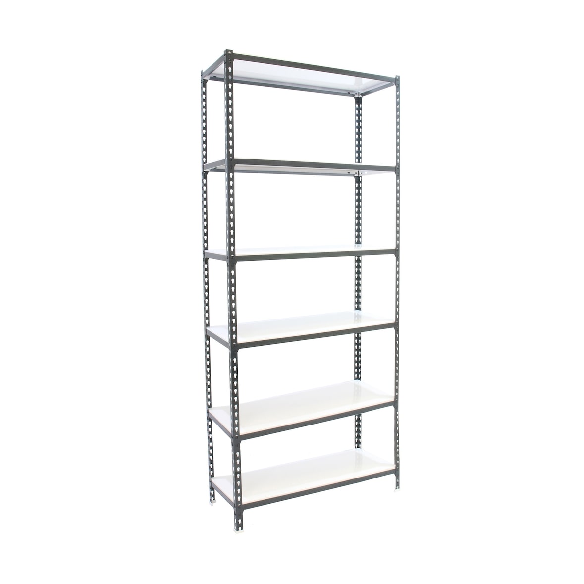 SimonRack Metallregal, 2500x1200x500 mm, 6 Ebenen, Metallboden, 200 kg Biegepunkt, Anthrazit/Weiss - Simonclick
