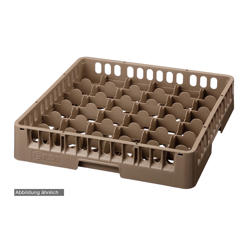 Glazenkorf kunststof bruin | 36 vakken | 500x500x225(h)mm