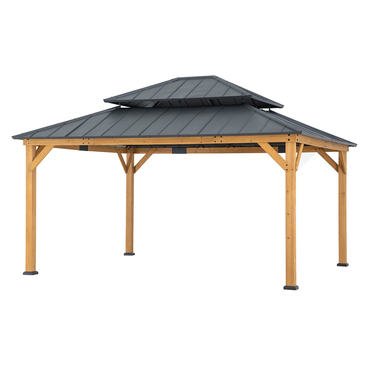 Zedernholz Gazebo RIMO - 390cm x 450cm, anthrazit