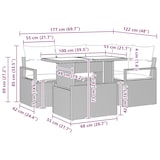 thumbnail of vidaXL 5-teiliges Garten-Sofa-Set mit Kissen aus braunem Poly-Rattan
