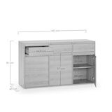 thumbnail of Buffet Tori 3 portes 3 tiroirs, coloris chêne, 140 cm