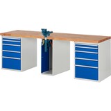thumbnail of PROREGAL Werkbank Serie 7000 - Modell 7511 | HxBxT 89x250x70cm | 10x Schublade + 1x Schrank | Schubladenmaße 2x60 + 2x90 + 4x150 + 2x270mm