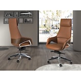 thumbnail of Angel Cerdá Sedia girevole da ufficio in similpelle marrone 4209C 67 x 69 x 121