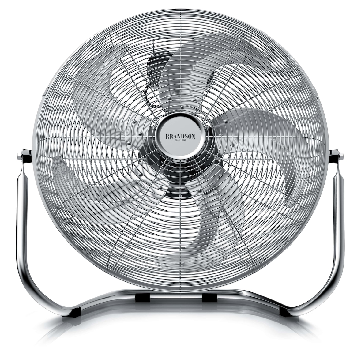 Brandson Bodenventilator Retro Stil, Windmaschine 50 cm, Ventilator, Standventilator, hoher Luftdurchsatz, Bodenventilator, stufenlos neigbar, Silber