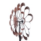 thumbnail of XXL Doppel Windrad kupferfarben 1,80m Metall Gartendeko Windspiel Gartenstecker