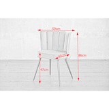 thumbnail of KAWOLA Stuhl JADA Esszimmerstuhl Velvet blau Fuß schwarz