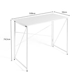 thumbnail of DUPI Escritorio Plegable PRACTIC 100x50 cm – Mesa Ordenador Blanca con  Estructura Metálica Resistente, Multifuncional para Estudio u Oficina en Casa