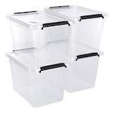 thumbnail of Aufbewahrungsbox mit Deckel 4er Set 19 Liter Kunststoffbox Stapelbox Lagerbox Regalbox