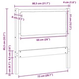 thumbnail of vidaXL Kopfteil Sonstiges Braun 75 cm Massivholz Kiefer