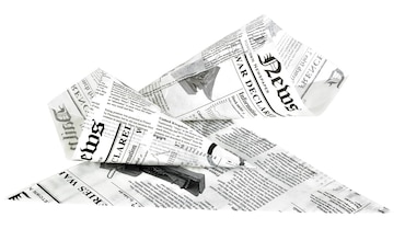 PACKNWOOD - 5 000u - Cono de papel antigrasa con diseño periódico 250x180mm H180mm 360ml - 210PCONEW150