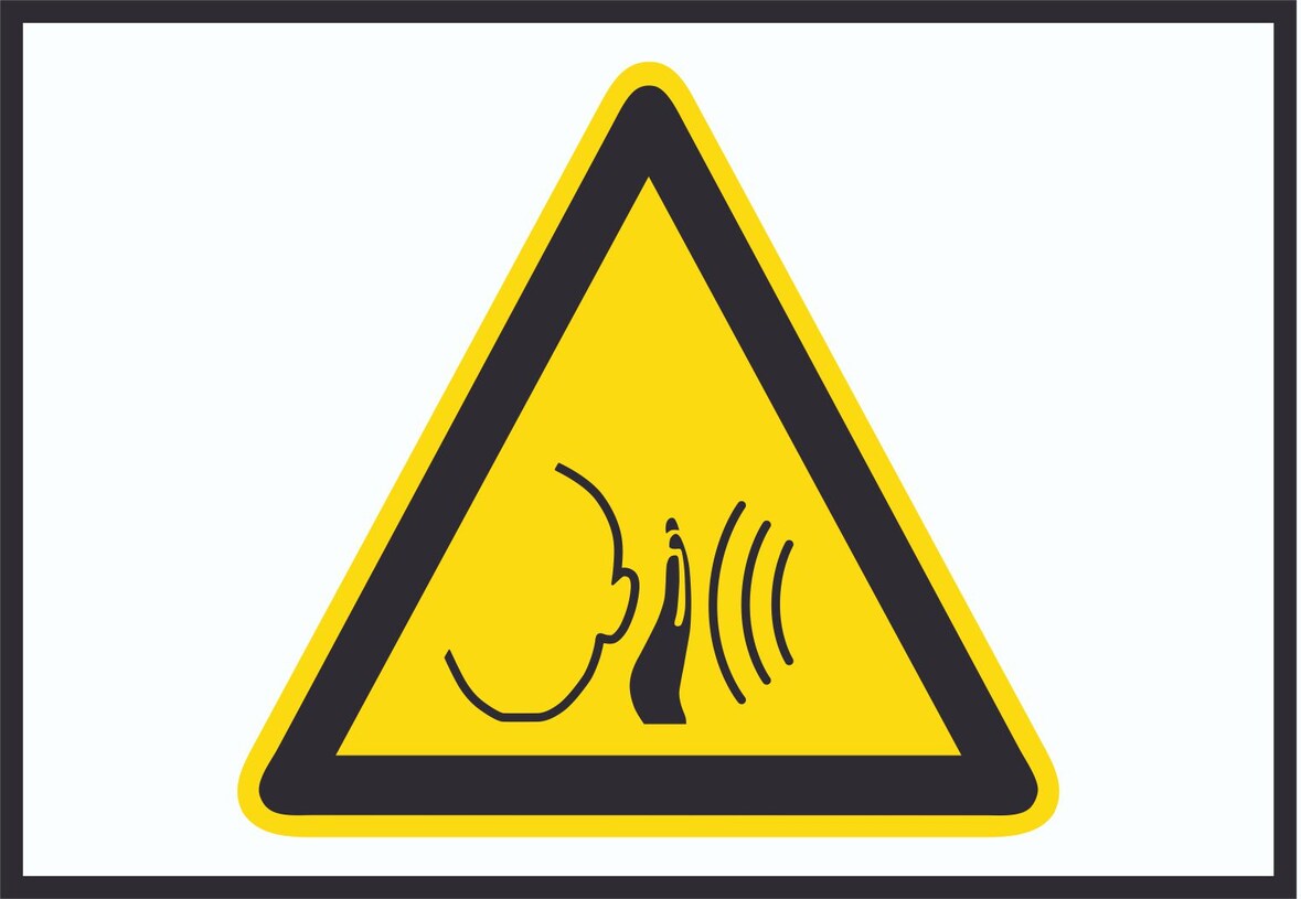 Achtung Unvermittelt laute Geräusche Symbol A1 Rückseite selbstklebend Schild