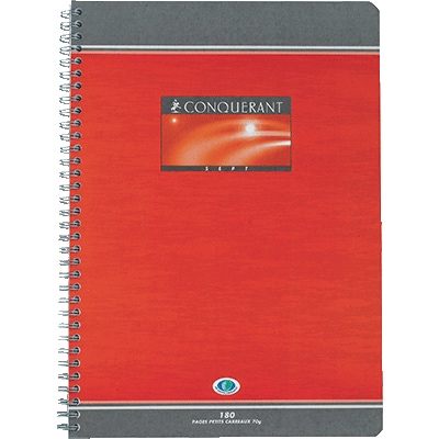 CONQUERANT Cahier Reliure Integrale A4+ Quadrille 5X5Mm 180 Pages 70G