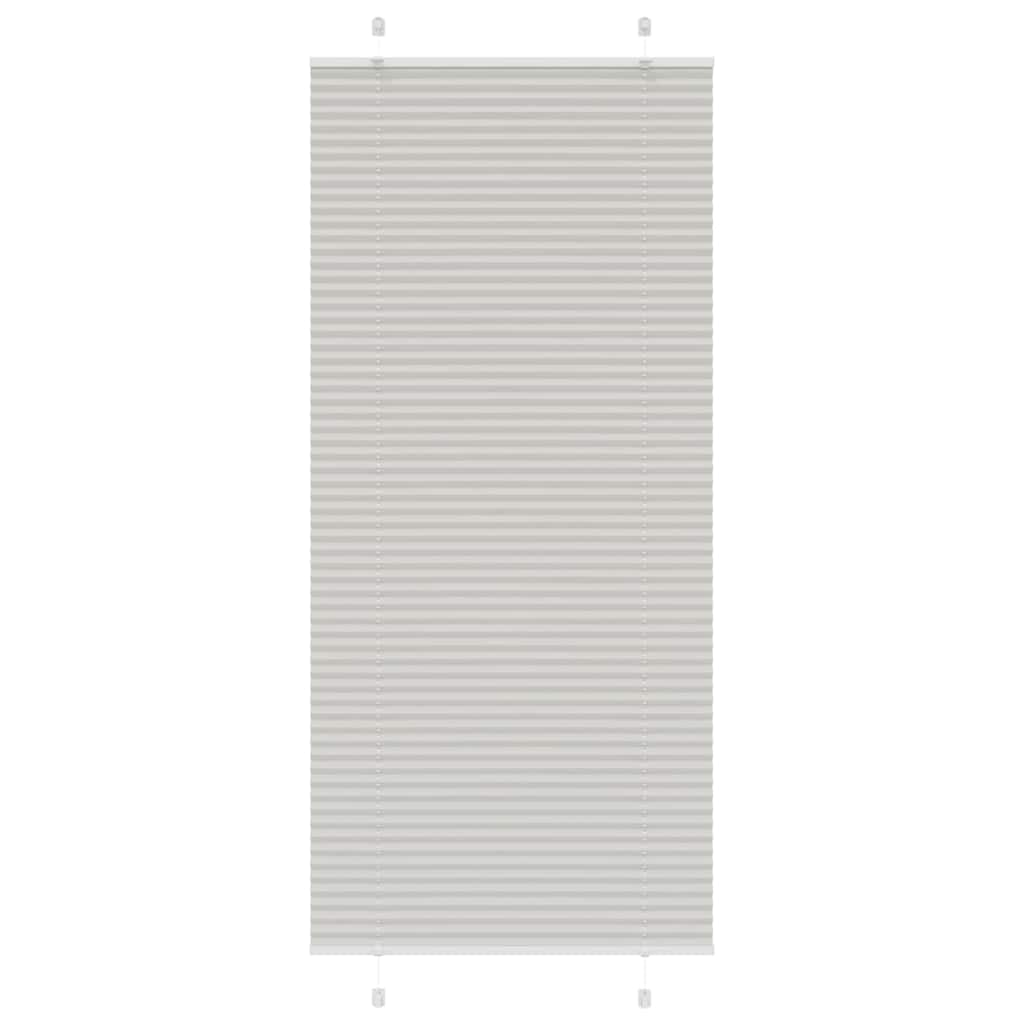 vidaXL Plissee Hellgrau 90x200 cm Stoffbreite 89,4 cm Polyester