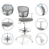 thumbnail of Silla de trabajo TOP WORK 108 W Tejido de malla/Tela gris hjh OFFICE