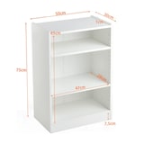 thumbnail of COSTWAY Bücherregal 3 Ebenen Stehende Regale Regal mit verstellbaren Regalen für Wohnzimmer Schlafzimmer Studie 30 x 50 x 75 cm Weiß