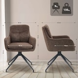 thumbnail of 2er Set Esszimmerstühle Pickett Stoff braun
