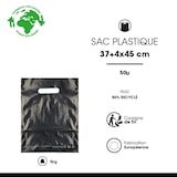 thumbnail of Sac plastique noir poignées découpées en PEBD recyclé 37x45cm par 500 - Gimex