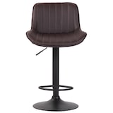 thumbnail of Décoshop26 - Barkruk/hoge stoel x1 in bruin PVC met verticale stiksels en zwart metalen frame 10_0005098