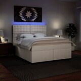 thumbnail of vidaXL Boxspringbett mit Matratze Weiß 180x200 cm Kunstleder