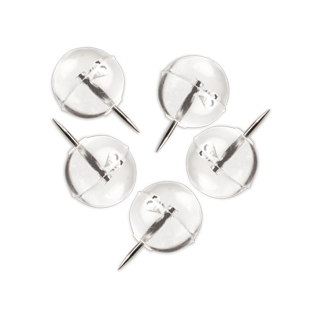 Bi-Office Pack de 50 Chinchetas de Plástico Redondas Transparentes