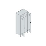 thumbnail of C+P Doppel-Spind Classic PLUS, Füßen, 2 Abteile, HxBxT 195x80x50cm, Zylinderschloss, Hellgrau/Rot von PROREGAL