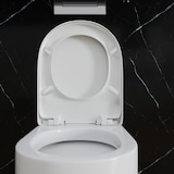 thumbnail of Sedile WC Copriwater Tavoletta UNIVERSALE Rapido Montaggio Con Soft Close Chiusura Ammortizzata In Plastica Antibatterica 458x361 Mm Bianco (Forma D)