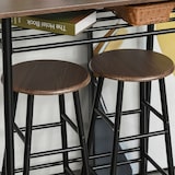 thumbnail of Bartisch Set 3 teilig 80x50x90 cm mit 2 Barhockern und Ablagefach Industrie Design Schwarz Metall MDF platzsparend