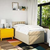 thumbnail of vidaXL Boxspringbett mit Matratze Creme 100x200 cm Stoff