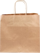 Una bolsa de papel marrón con asas.