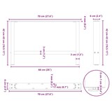 thumbnail of vidaXL Couchtischbeine Schwarz 2 Stk. 70x(42-43) cm Stahl