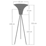 thumbnail of SalesFever Staande lamp met rieten kap 150 cm | kap rotan | metalen frame | B 55 x D 55 x H 150 cm | natuur - messing