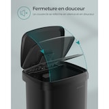 thumbnail of Helloshop26 - Pattumiera da cucina da 50 litri pattumiera a pedale in metallo con coperchio grande e alta nera 12_0007193
