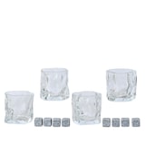 thumbnail of 4 Whiskygläser 7,2cm - Whisky Gläser mit 8 Kühlsteinen Bargläser Schnapsgläser Cocktailgläser Glas Tumbler Whiskybecher Set Klar Transparent Grau