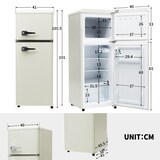thumbnail of Retro Kühlschrank 92L Gesamtvolumen 28L Gefrierfach Antik Weiß 105x41x45 cm LED-Beleuchtung 45dB 116 kWh/Jahr