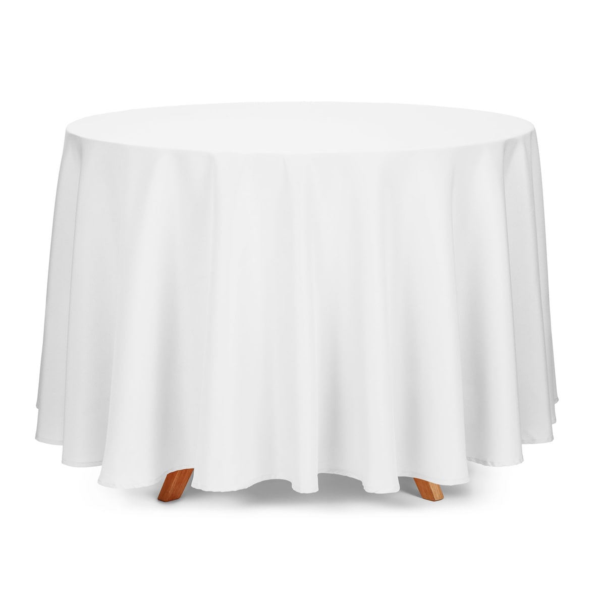Tischdecke rund Polyester Stoff D. 280cm Schmutzabweisend Abwaschbar Matt Tisch Decke Hochzeit Tischtuch Partytischdecke Tischdeko Hochzeitsdeko Weiß