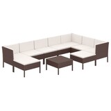 thumbnail of vidaXL 10-tlg. Garten-Lounge-Set mit Auflagen Poly Rattan Braun
