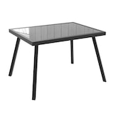 thumbnail of Merax Modulares Gartenmöbel-Set für 8 Personen, Ecksofa Sofa, Glastisch, Sessel & 2 Hockern, mit Sitzkissen & Rückenkissen, wetterfeste, Grau