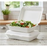 thumbnail of MONOUSO - Suikerriet Gescharnierd Container "Menu Box" wit 26x16x6cm (50 stuks)