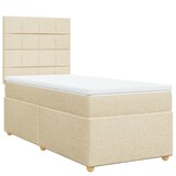 thumbnail of vidaXL Boxspringbett mit Matratze Creme 80x200 cm Stoff