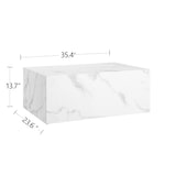 thumbnail of SalesFever Couchtisch 90 x 60 cm | rechteckig | MDF mit Melaminfolie in Marmoroptik | B 90 x T 60 x H 35 cm | weiß