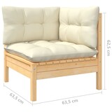 thumbnail of vidaXL 2-Sitzer-Gartensofa mit Creme Kissen Massivholz Kiefer