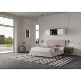 thumbnail of Cama con somier acolchada 140x210 microfibra lila Adele